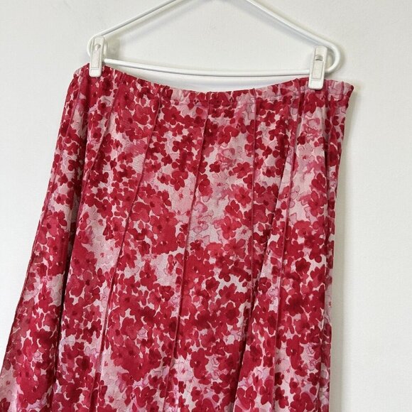 Coldwater Creek Pink Floral Midi Skirt Womens Size 1X 2X Pull On - Picture 4 of 8